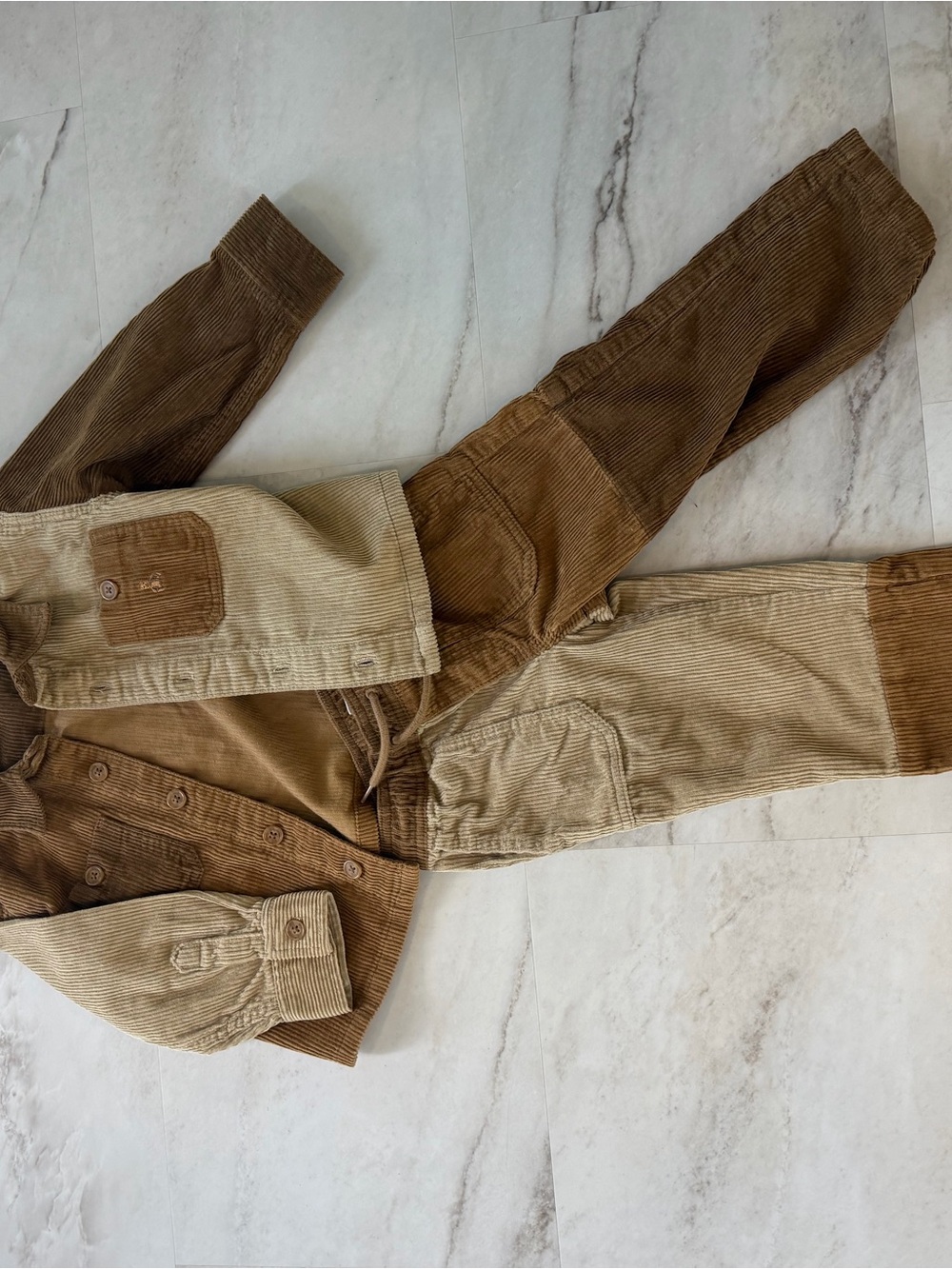 GAP Two-Tone Brown Corduroy Jacket and Pants Set